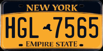 NY license plate HGL7565