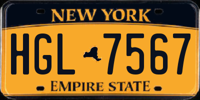 NY license plate HGL7567