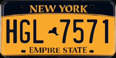 NY license plate HGL7571