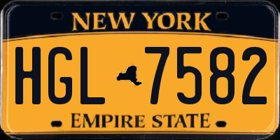 NY license plate HGL7582
