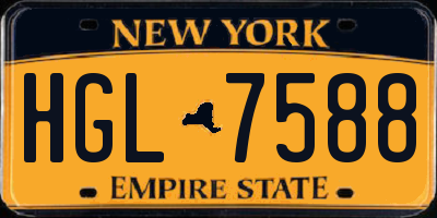 NY license plate HGL7588