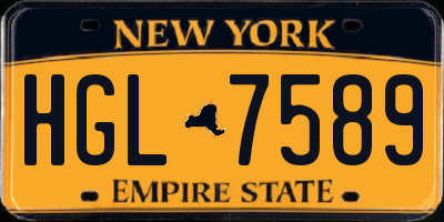 NY license plate HGL7589