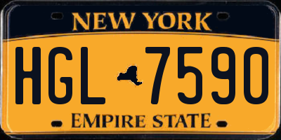 NY license plate HGL7590