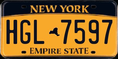 NY license plate HGL7597