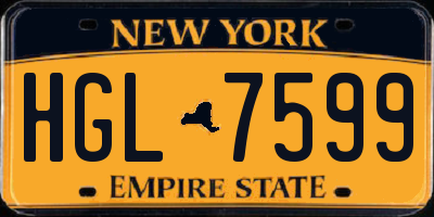 NY license plate HGL7599