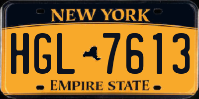 NY license plate HGL7613