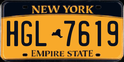 NY license plate HGL7619