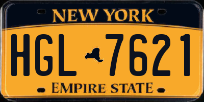 NY license plate HGL7621