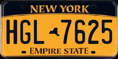 NY license plate HGL7625