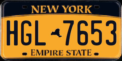 NY license plate HGL7653