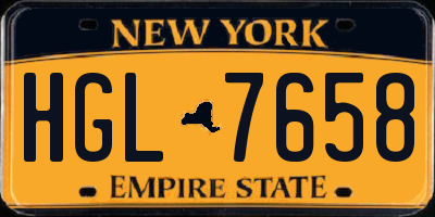 NY license plate HGL7658