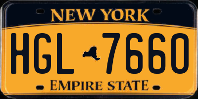 NY license plate HGL7660