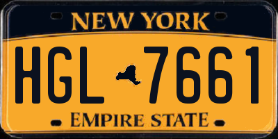 NY license plate HGL7661