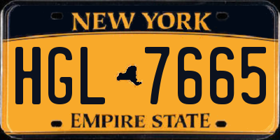 NY license plate HGL7665