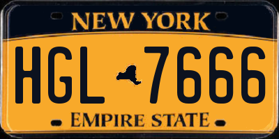 NY license plate HGL7666