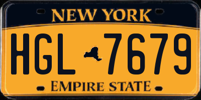 NY license plate HGL7679