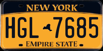 NY license plate HGL7685