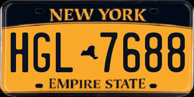 NY license plate HGL7688
