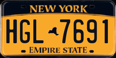 NY license plate HGL7691
