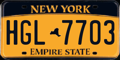 NY license plate HGL7703