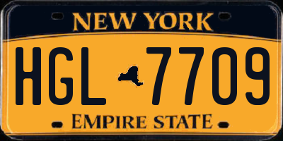 NY license plate HGL7709