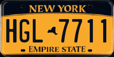 NY license plate HGL7711