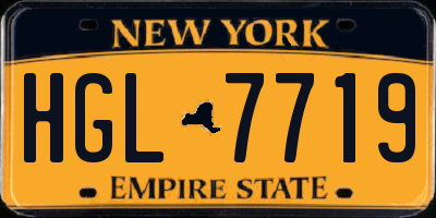 NY license plate HGL7719