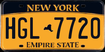 NY license plate HGL7720