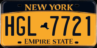 NY license plate HGL7721