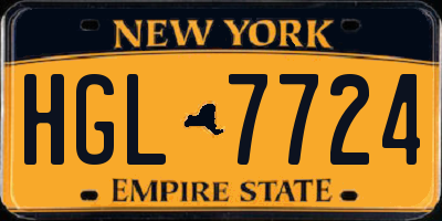 NY license plate HGL7724