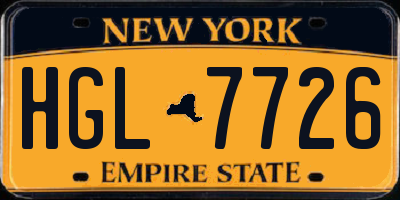 NY license plate HGL7726