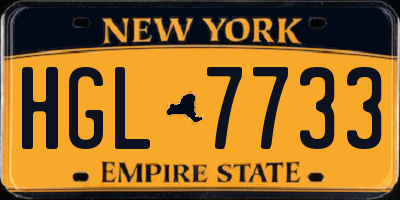 NY license plate HGL7733