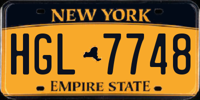 NY license plate HGL7748