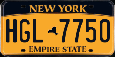 NY license plate HGL7750