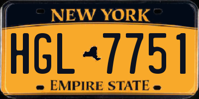 NY license plate HGL7751