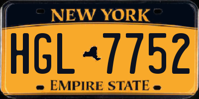 NY license plate HGL7752