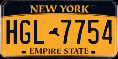 NY license plate HGL7754