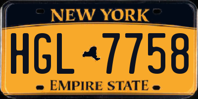 NY license plate HGL7758