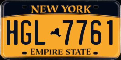 NY license plate HGL7761