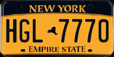 NY license plate HGL7770