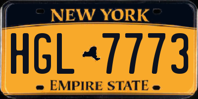 NY license plate HGL7773