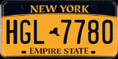 NY license plate HGL7780