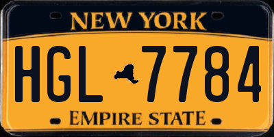 NY license plate HGL7784