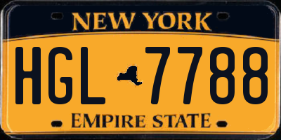 NY license plate HGL7788