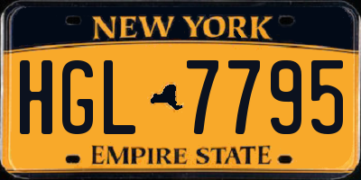 NY license plate HGL7795