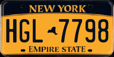NY license plate HGL7798