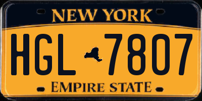 NY license plate HGL7807