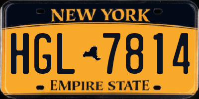 NY license plate HGL7814