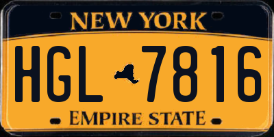 NY license plate HGL7816