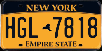 NY license plate HGL7818